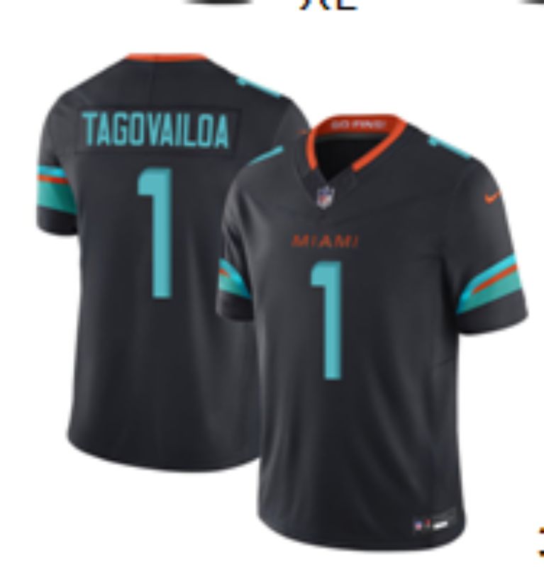 Men 2025 Miami Dolphins #1 Tagovailoa black 5th generation Throwback Nike Limited NFL Jersey style 001->women nfl jersey->Women Jersey